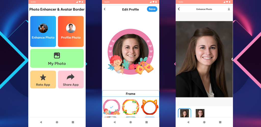 اسکرین شات 1 برنامه Photo Enhancer & Avatar boder