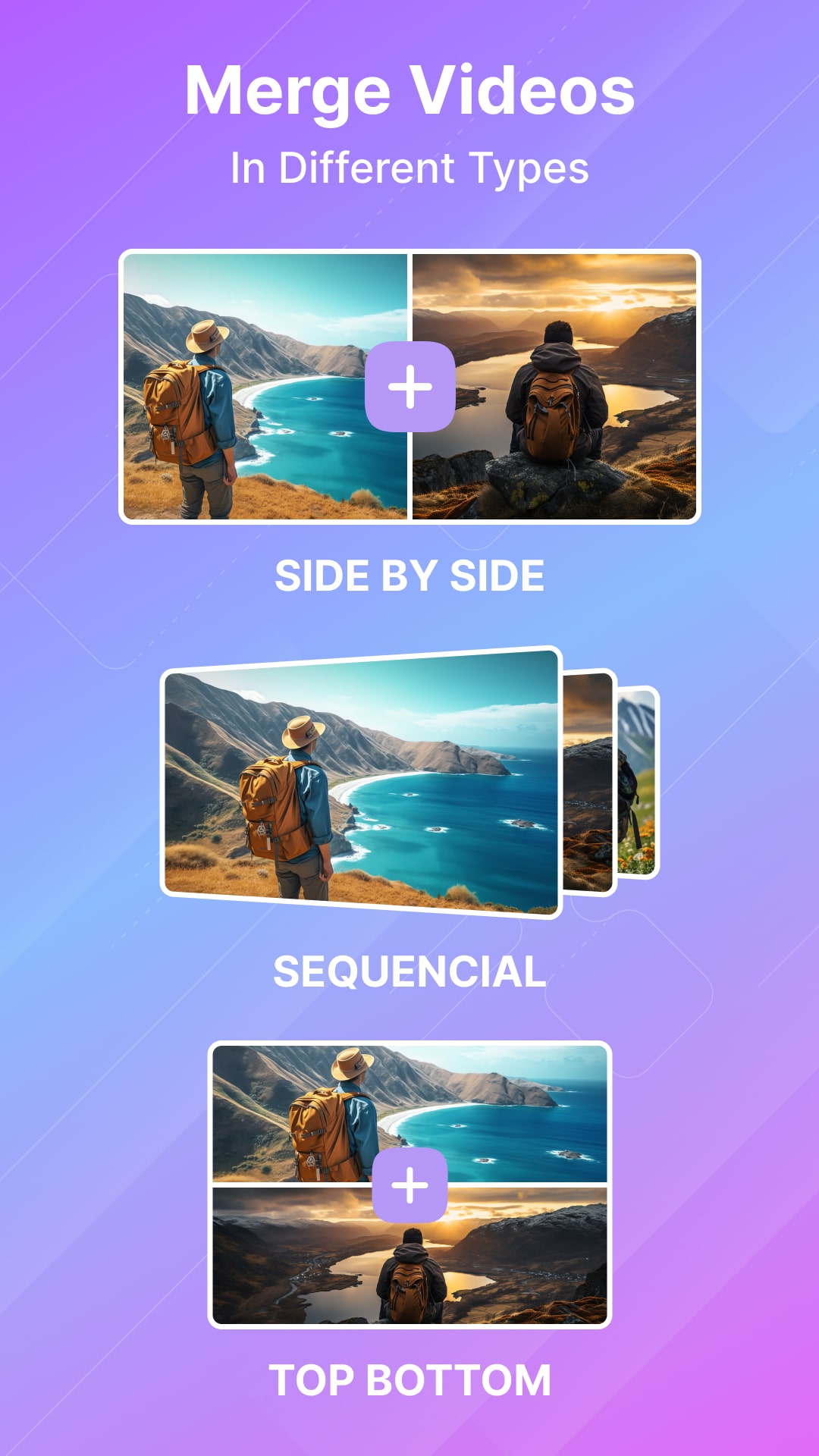 اسکرین شات 1 برنامه Video Merger, Joiner, Collage