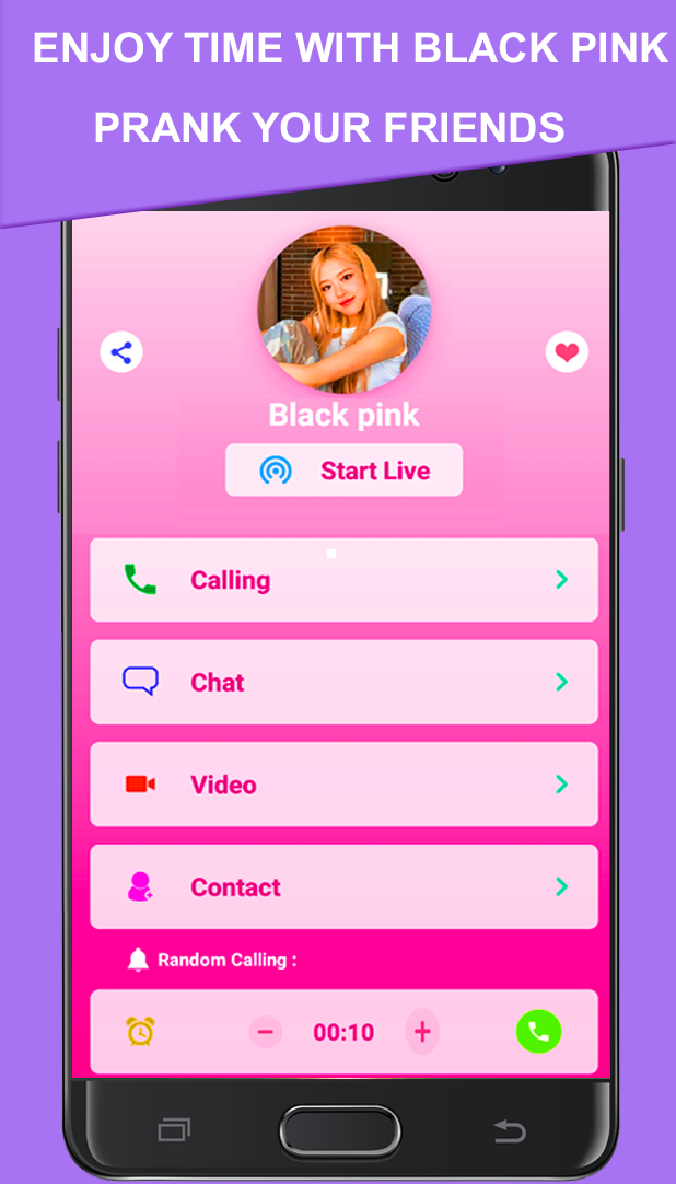 اسکرین شات 1 برنامه Black pink fake call video