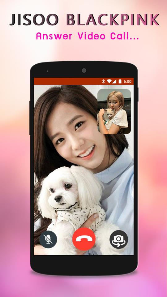 اسکرین شات 1 برنامه JISOO  - Fake Call & Wallpaper
