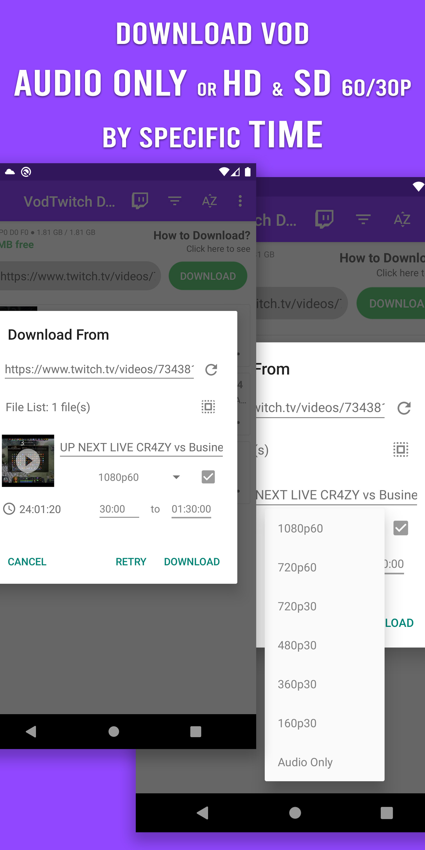 اسکرین شات 2 برنامه Video Downloader for Twitch