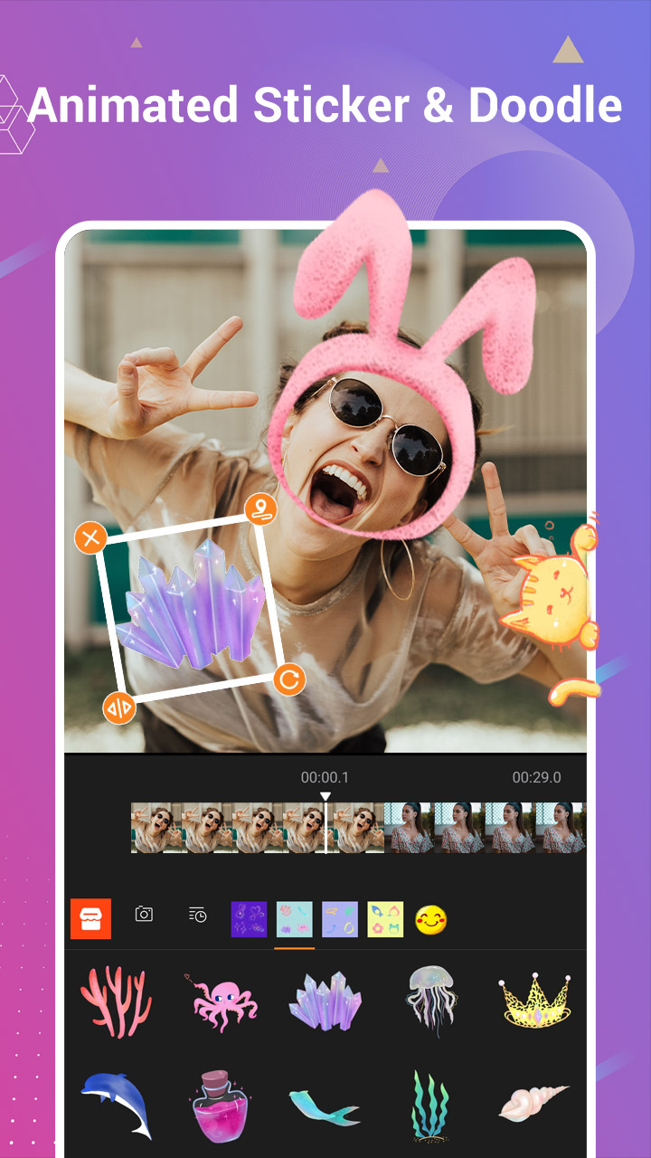 اسکرین شات 2 برنامه Video Editor with Song Clipvue