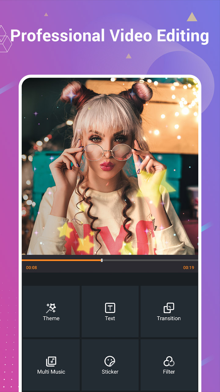 اسکرین شات 1 برنامه Video Editor with Song Clipvue