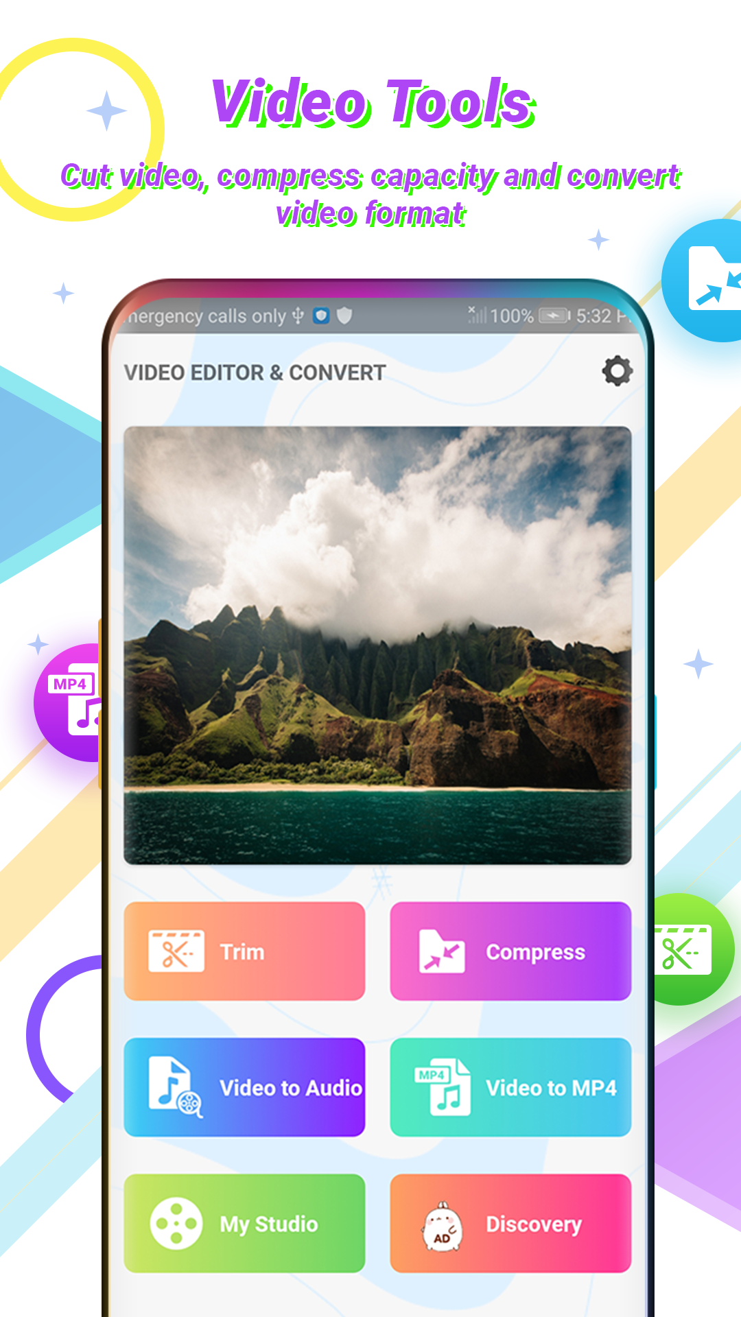 اسکرین شات 1 برنامه Video Edit - Compress, Convert