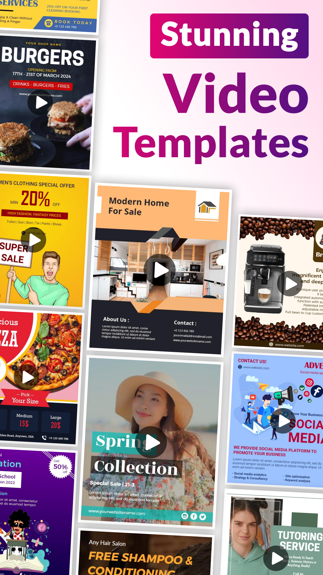 اسکرین شات 2 برنامه Video Flyer Maker, Templates