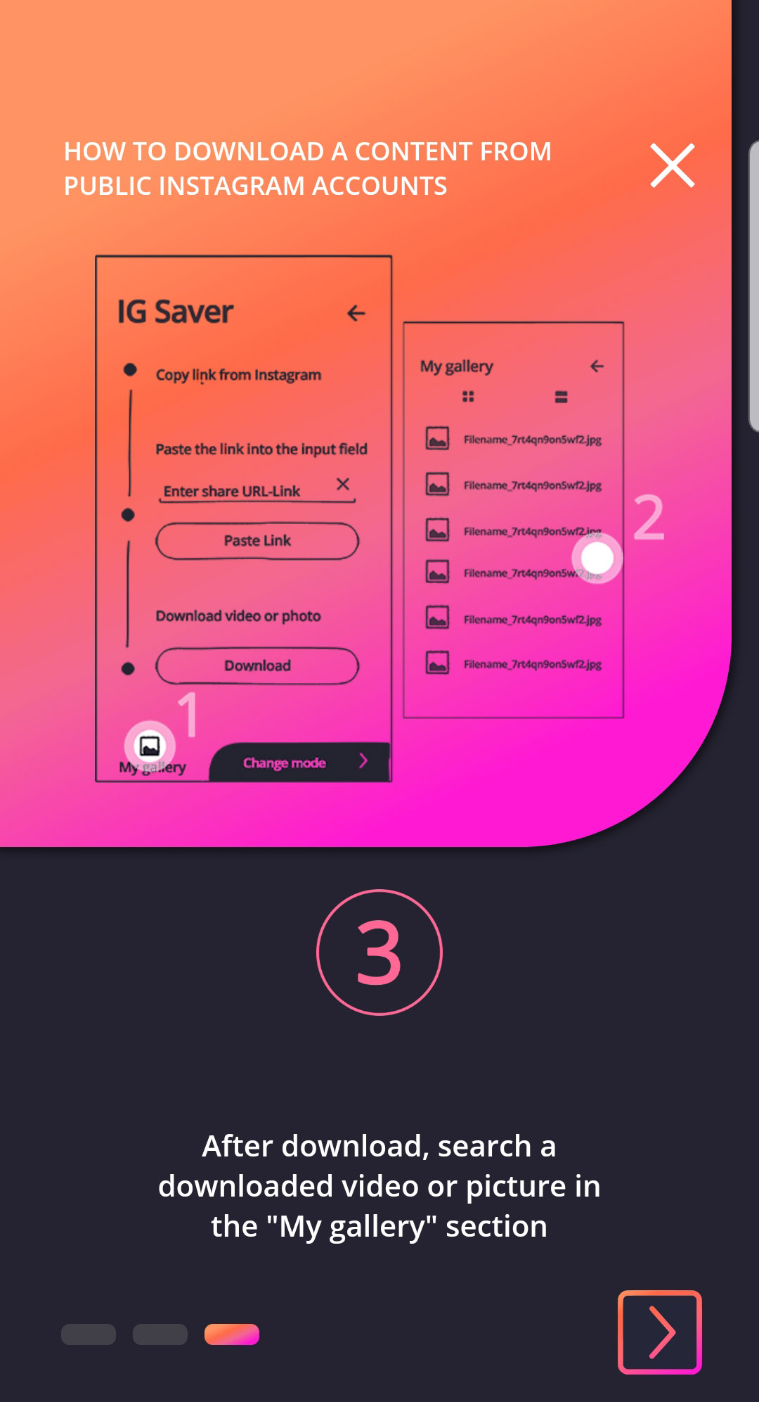 اسکرین شات 5 برنامه Insta Downloader: video & phot