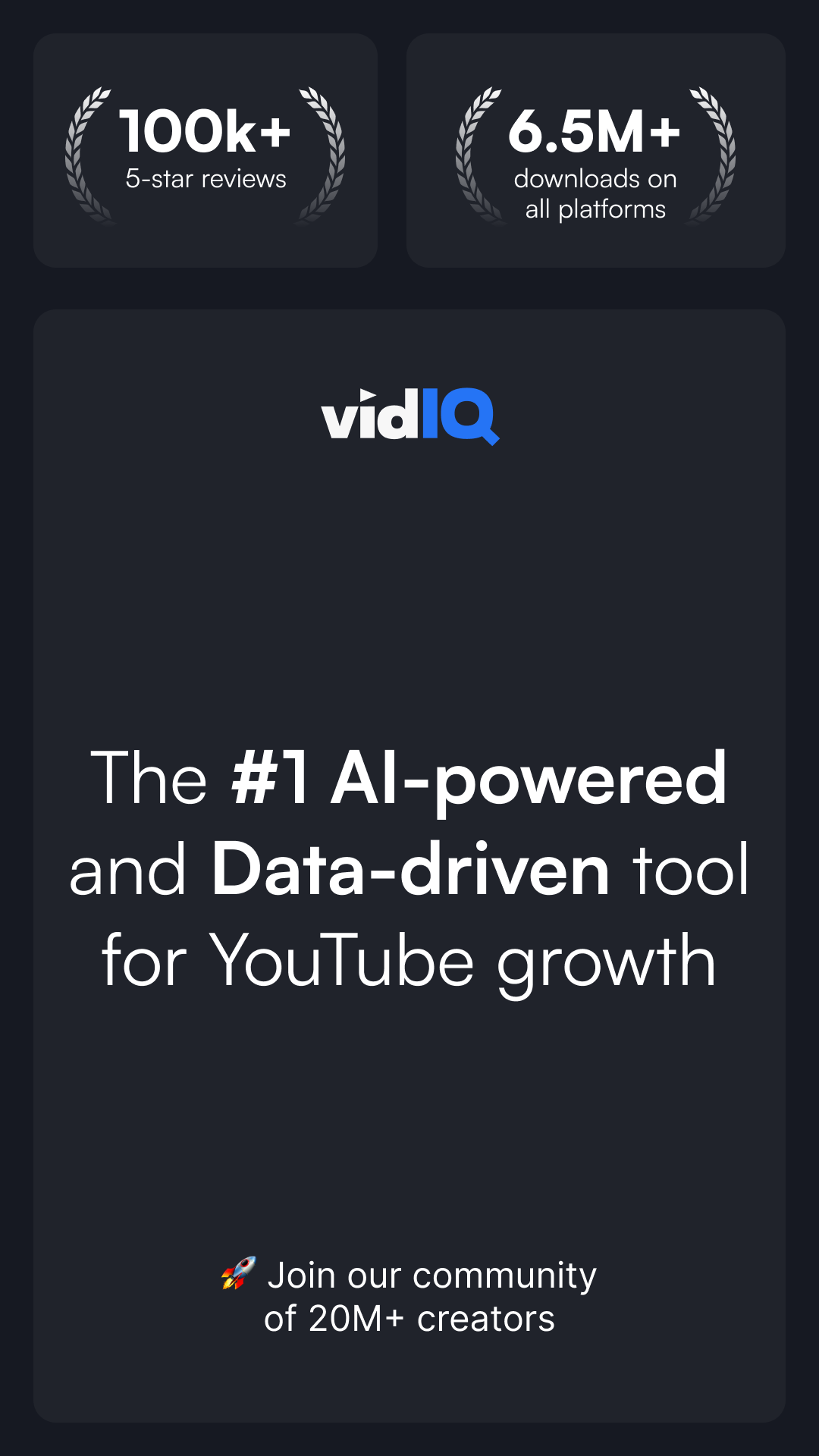 اسکرین شات 1 برنامه vidIQ for YouTube