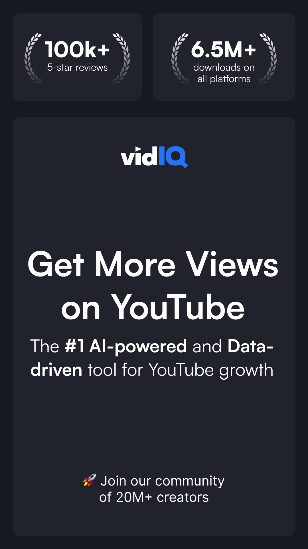 اسکرین شات 1 برنامه vidIQ for YouTube
