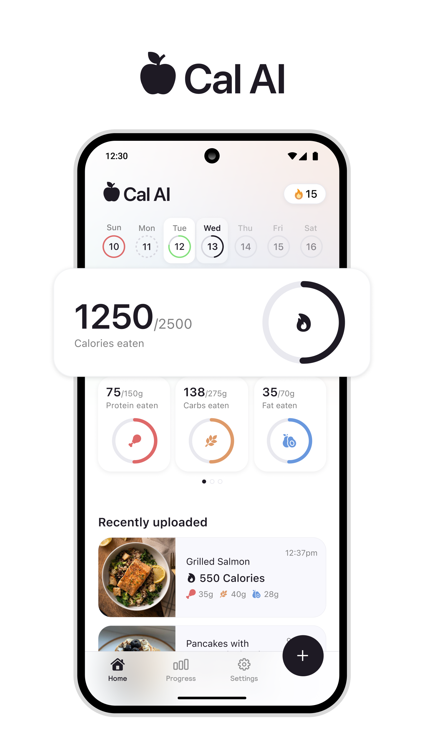 اسکرین شات 1 برنامه Cal AI - Food Calorie Tracker