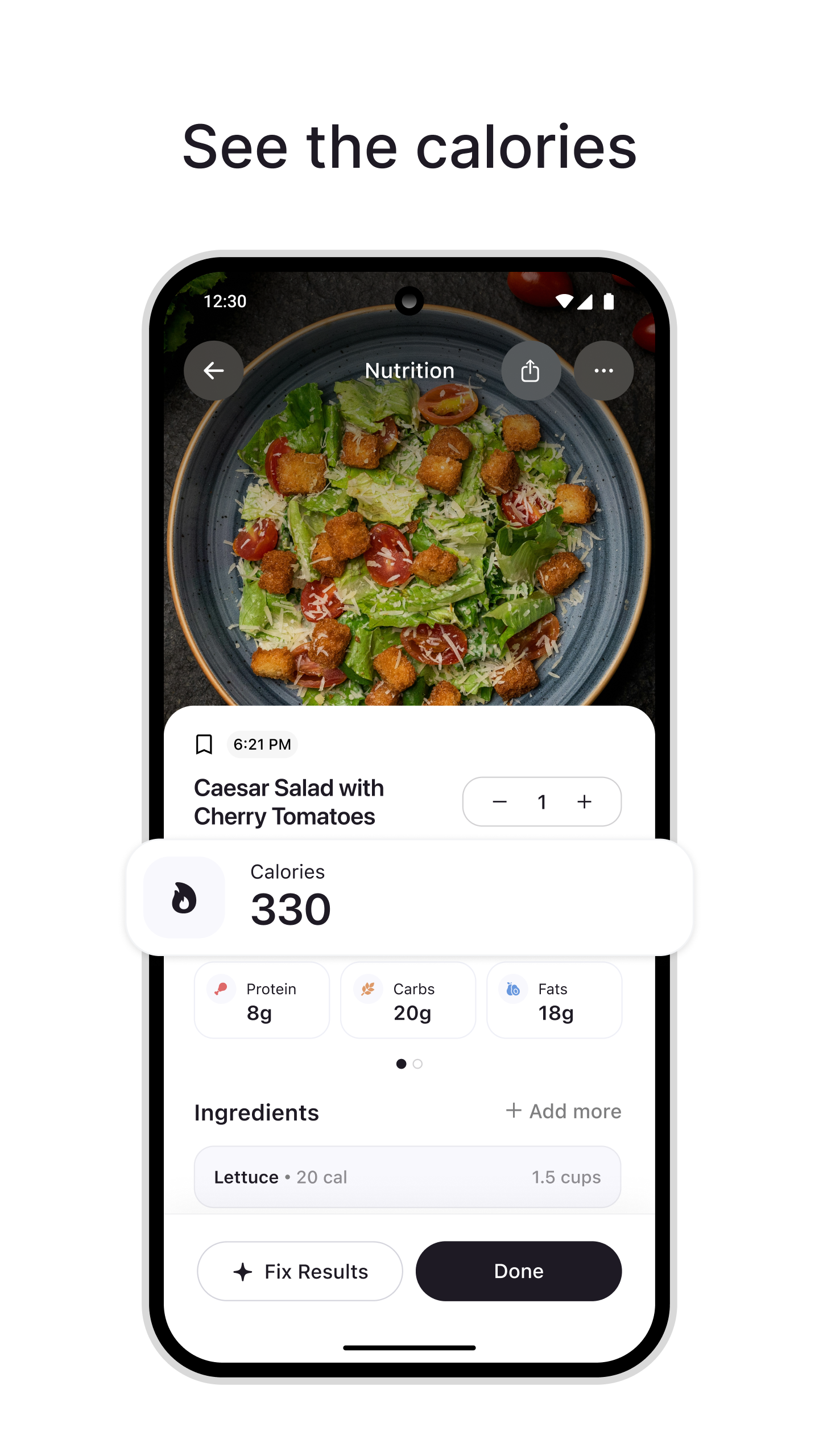 اسکرین شات 3 برنامه Cal AI - Food Calorie Tracker
