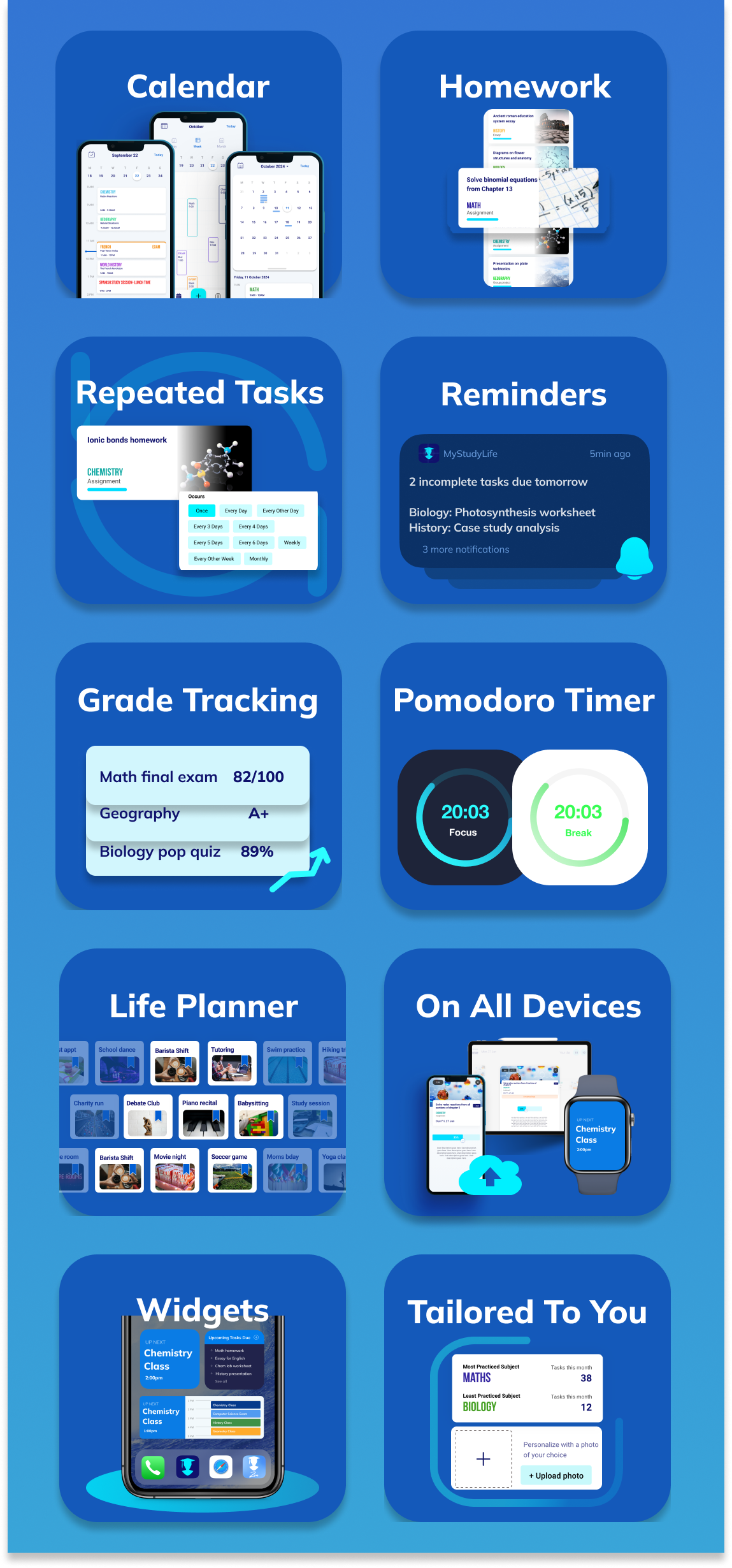 اسکرین شات 2 برنامه My Study Life - School Planner