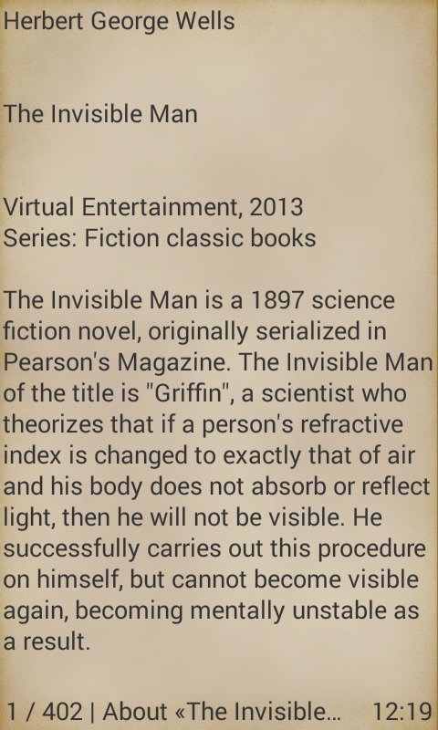 اسکرین شات 2 برنامه The Invisible Man by H.G.Wells