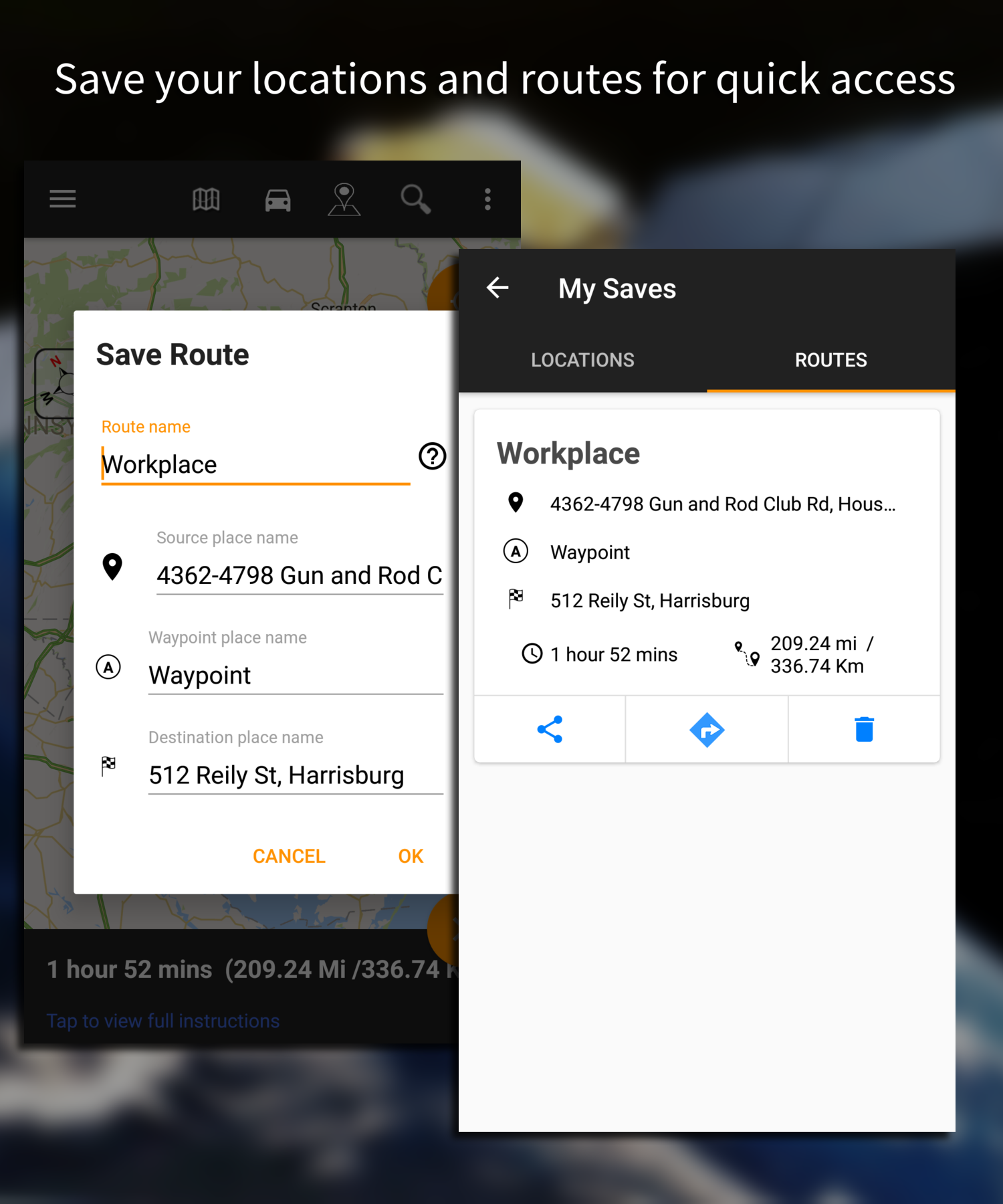 اسکرین شات 4 برنامه Driving Route Finder™ - Find GPS Location & Routes