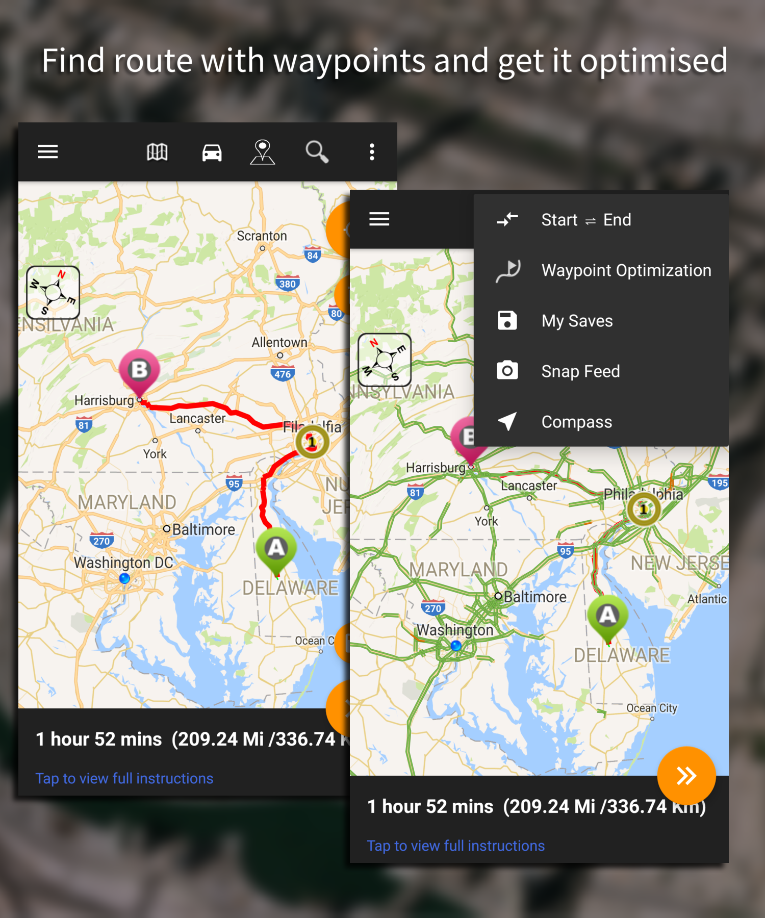 اسکرین شات 1 برنامه Driving Route Finder™ - Find GPS Location & Routes