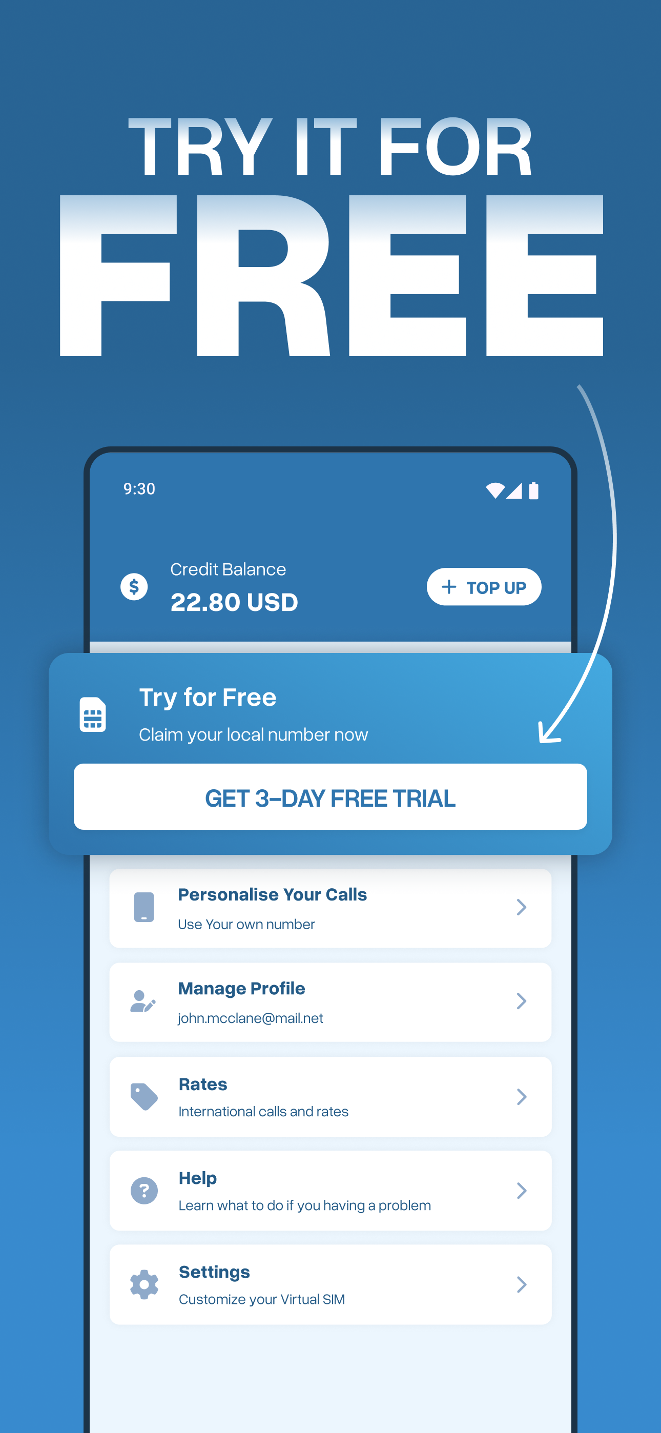 اسکرین شات 2 برنامه Virtual SIM