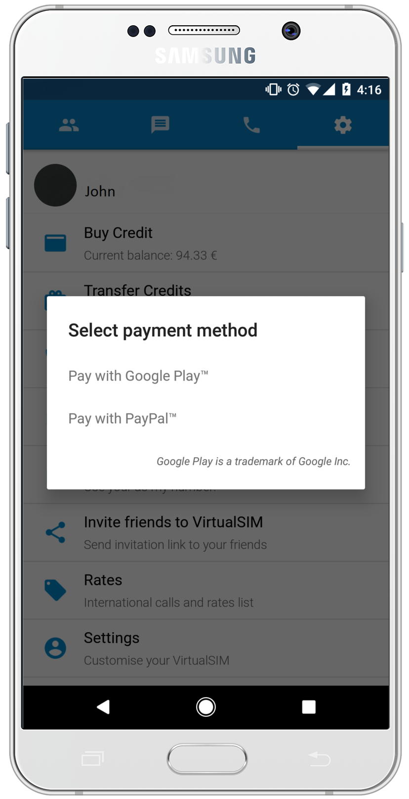 اسکرین شات 4 برنامه Virtual SIM
