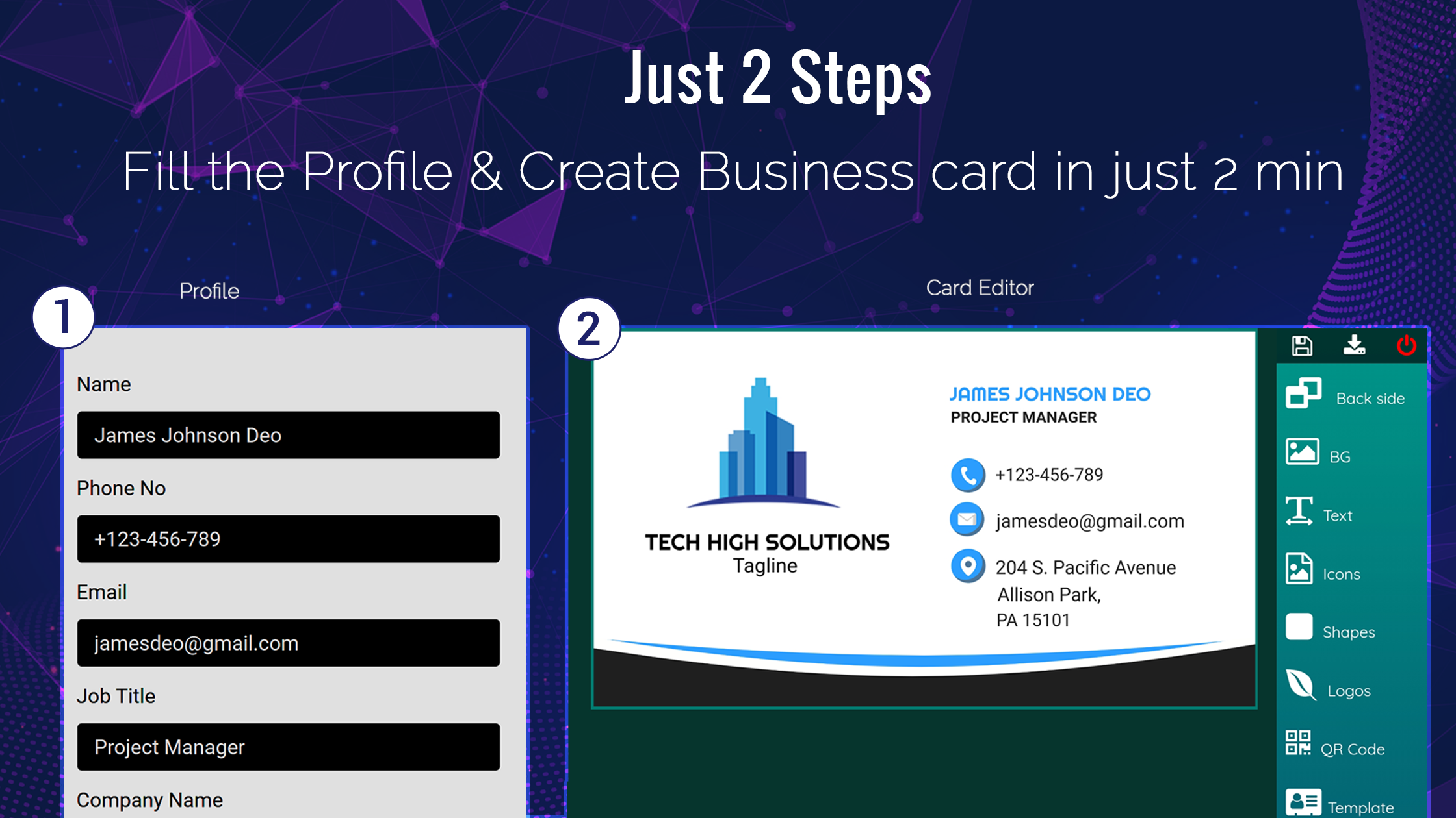 اسکرین شات 2 برنامه Business Card Maker, Visiting