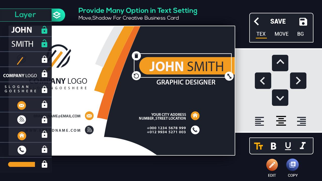 اسکرین شات 3 برنامه Business Card Maker