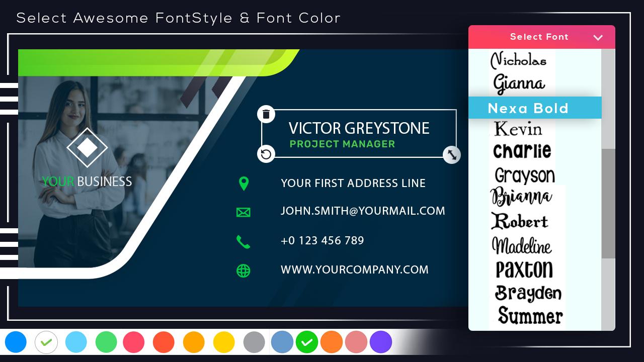 اسکرین شات 1 برنامه Business Card Maker