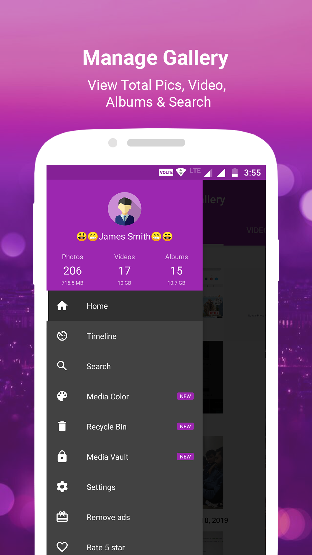 اسکرین شات 5 برنامه Gallery - Vault & Recycle Bin