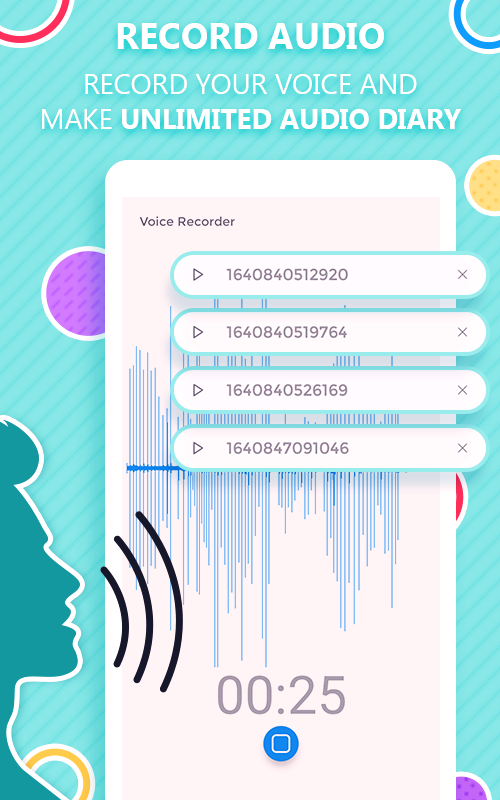 اسکرین شات 2 برنامه Voice Diary with Lock 2024