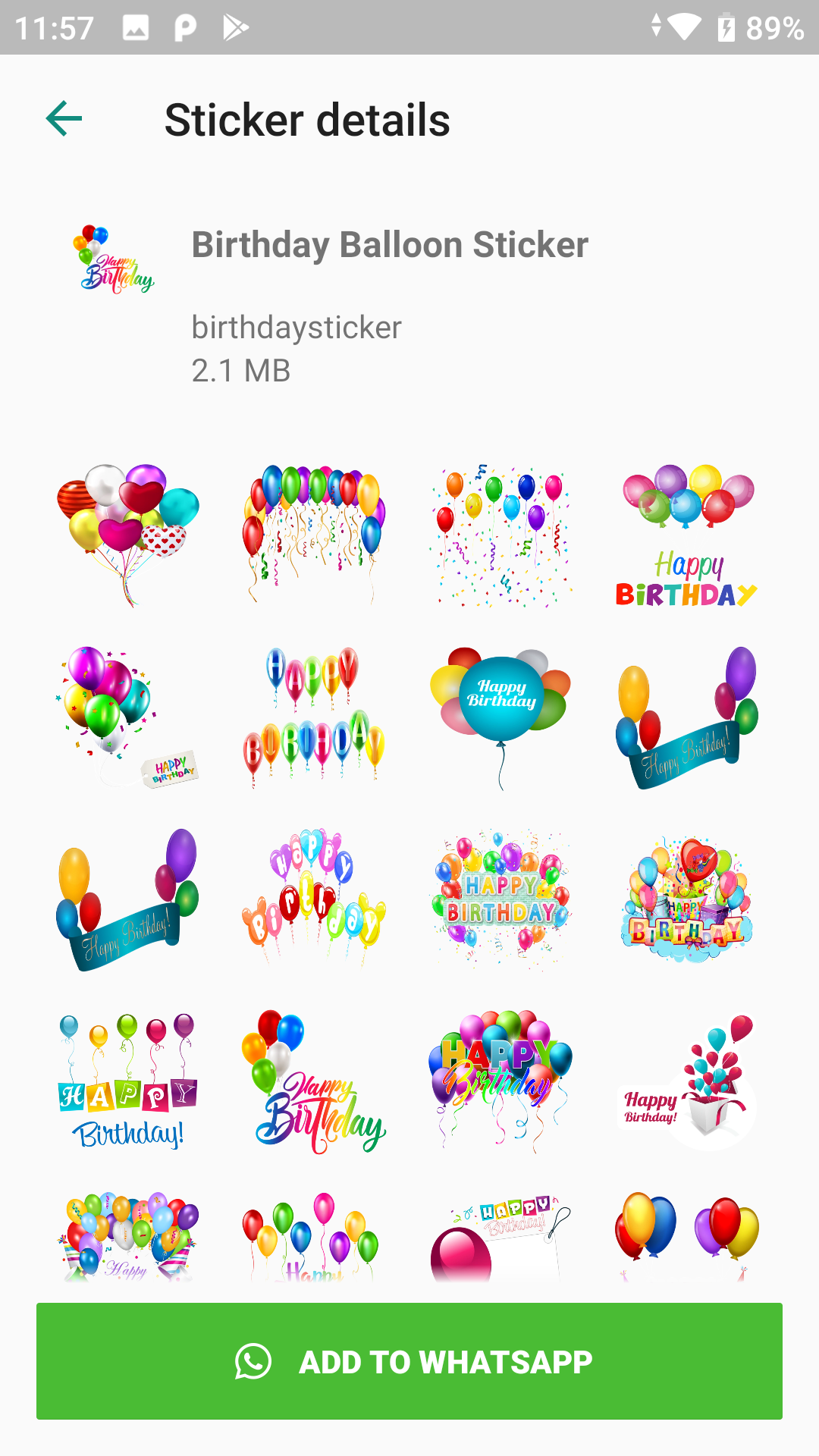 اسکرین شات 4 برنامه Happy Birthday Stickers