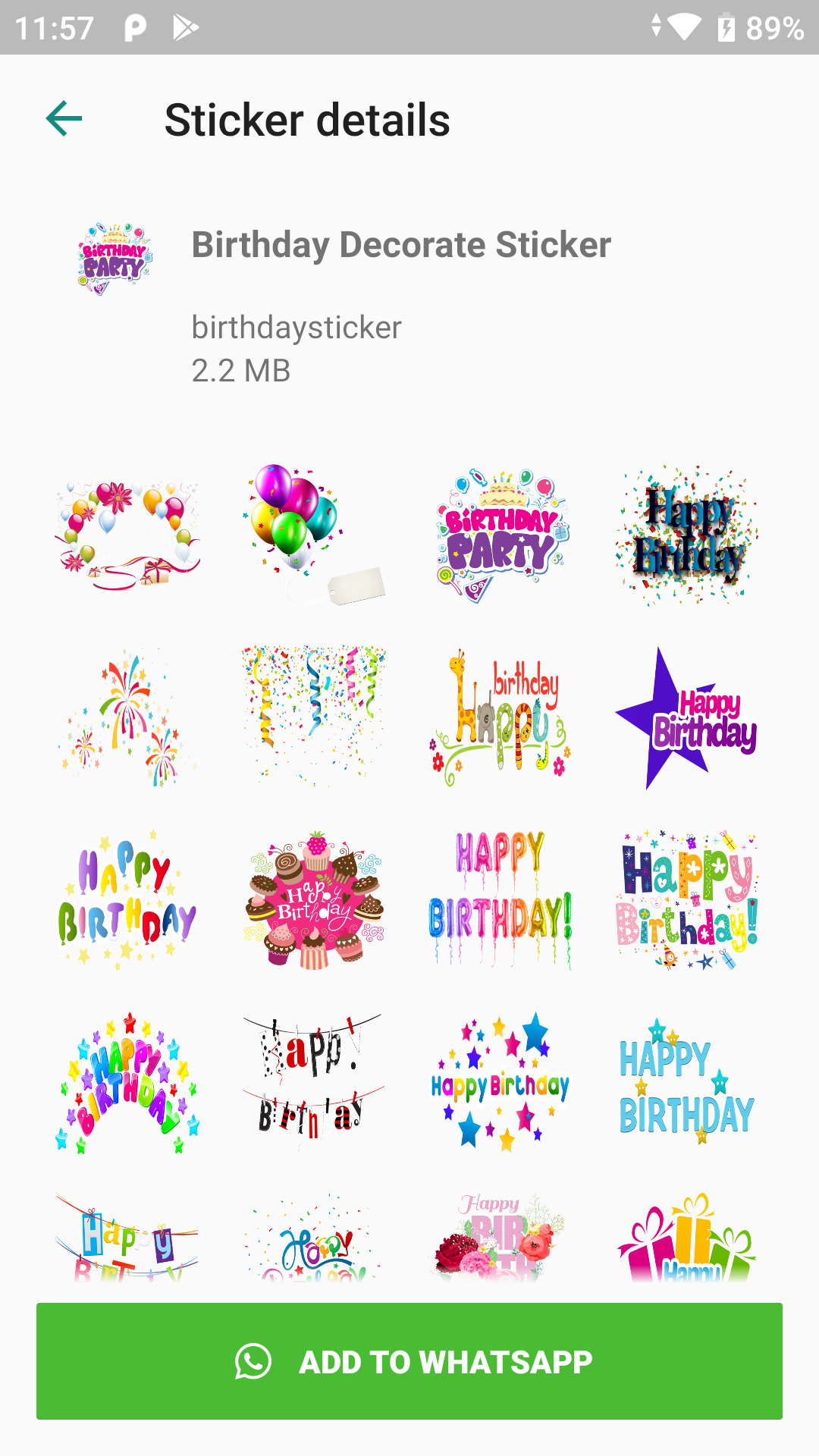 اسکرین شات 3 برنامه Happy Birthday Stickers