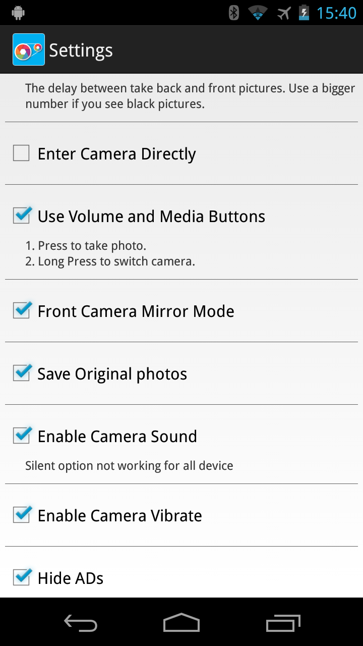 اسکرین شات 5 برنامه Smart Front Back Dual Camera