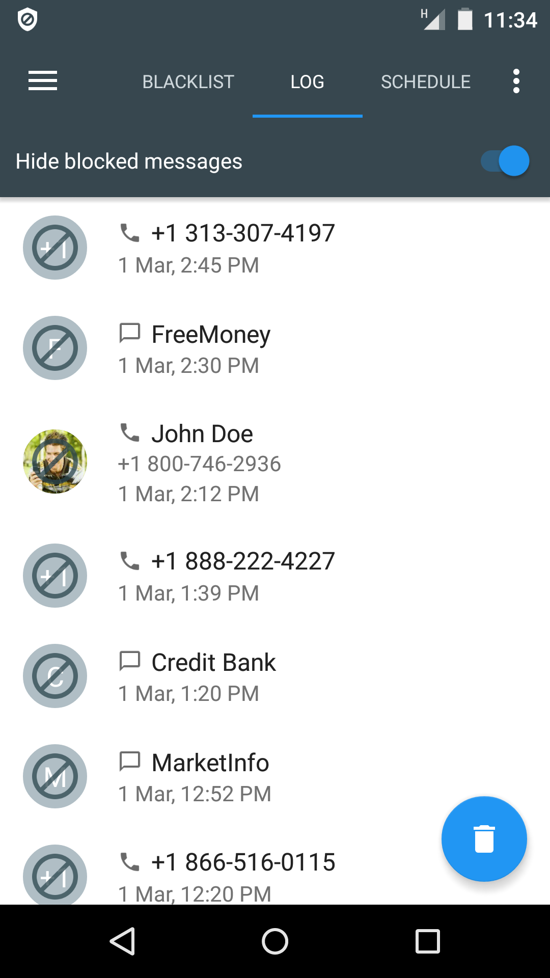اسکرین شات 4 برنامه Calls Blacklist - Call Blocker
