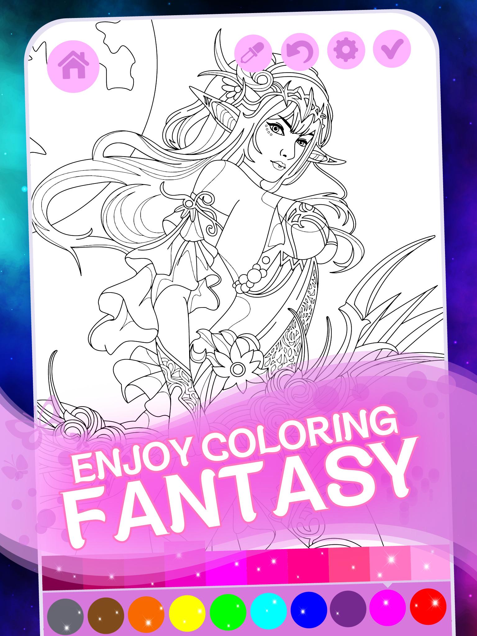 اسکرین شات 3 بازی Fantasy Love Coloring Book