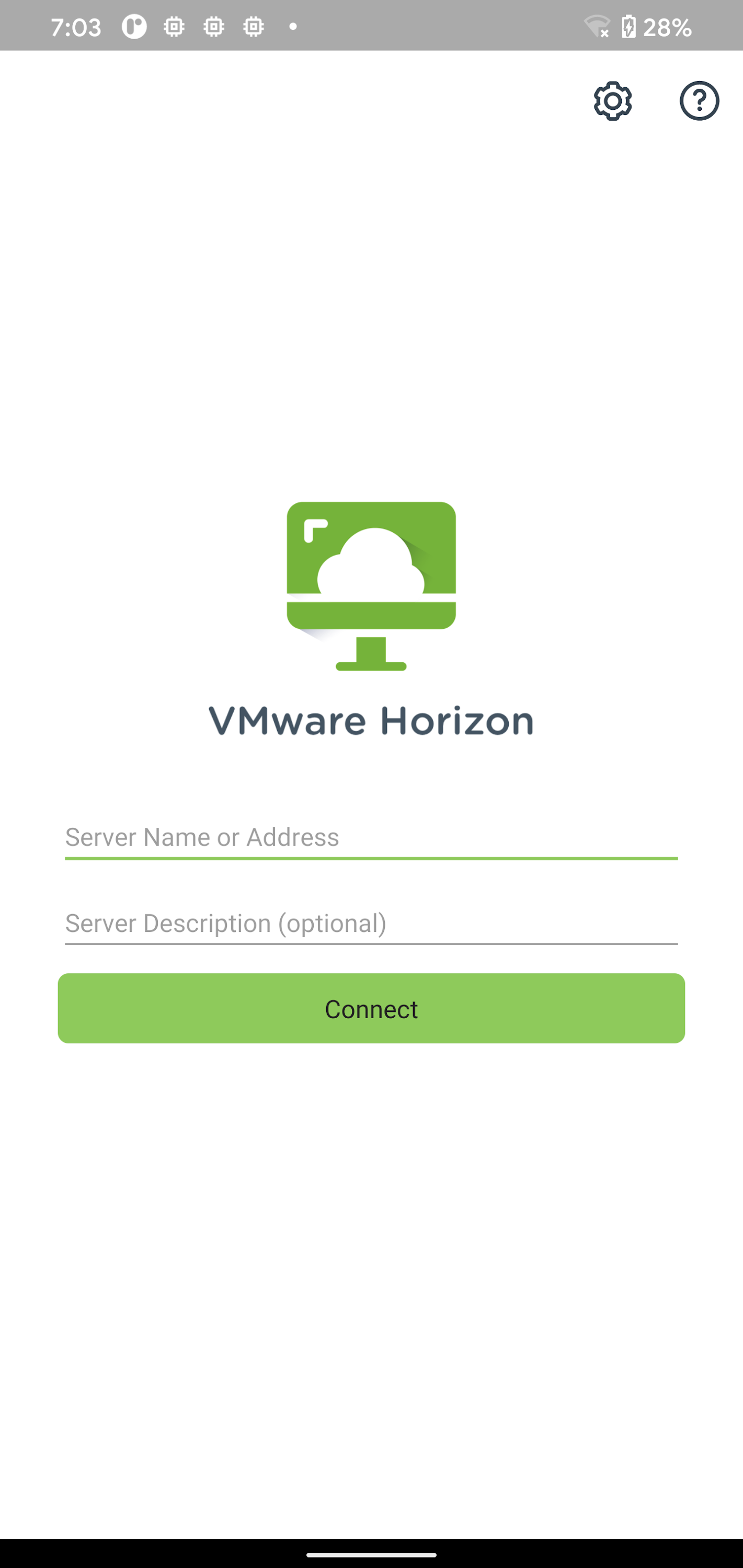 اسکرین شات 1 برنامه VMware Horizon Client