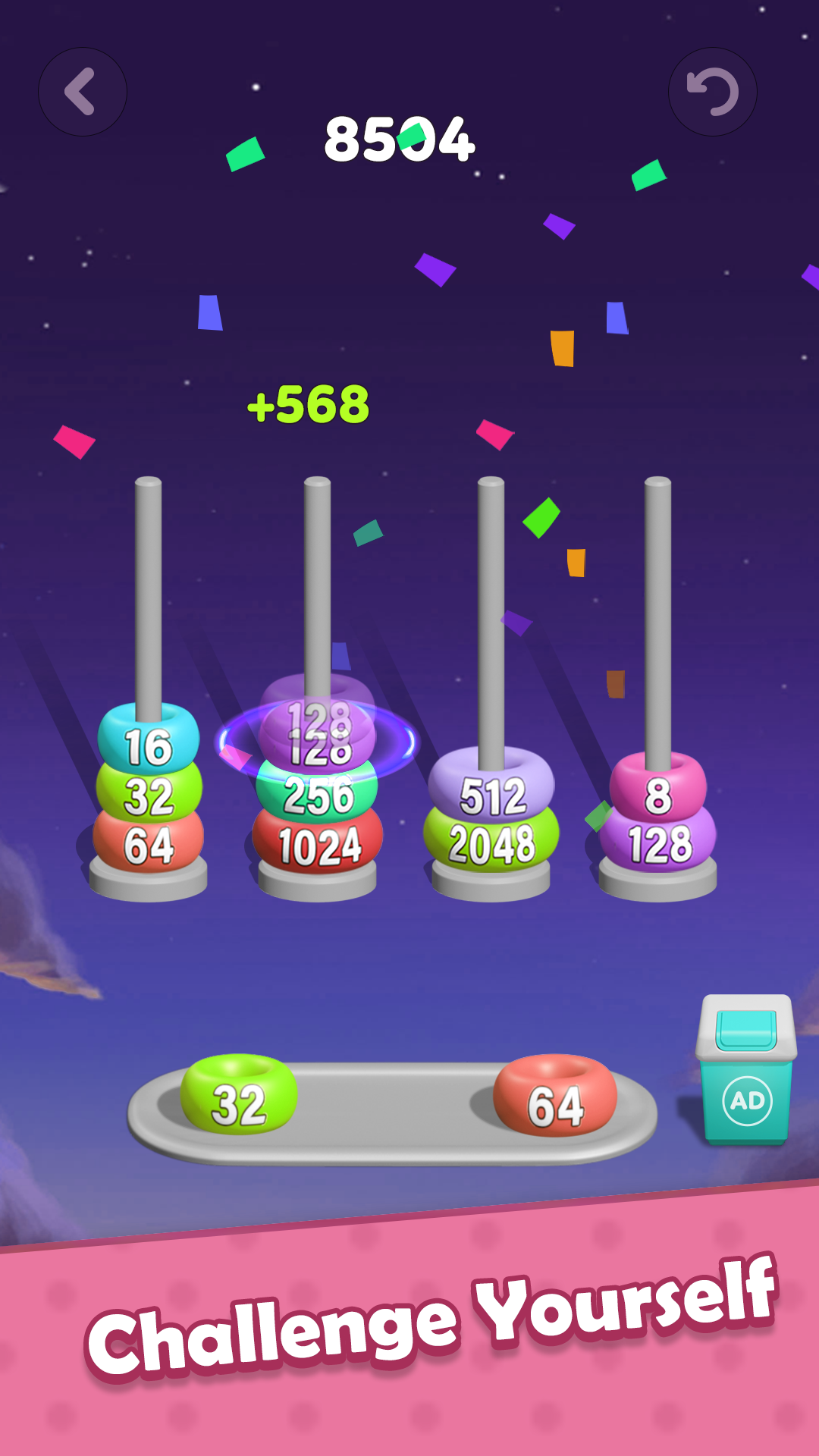 اسکرین شات 3 بازی 2048 Sort Stack Merge
