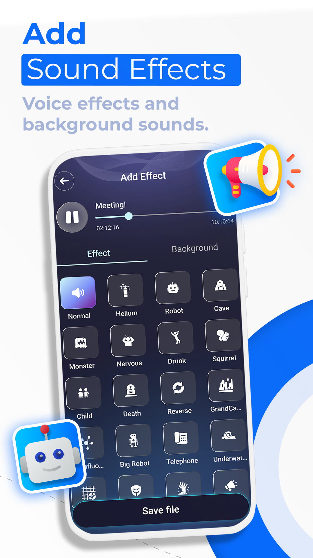اسکرین شات 3 برنامه Voco: Audio Recorder & Effects