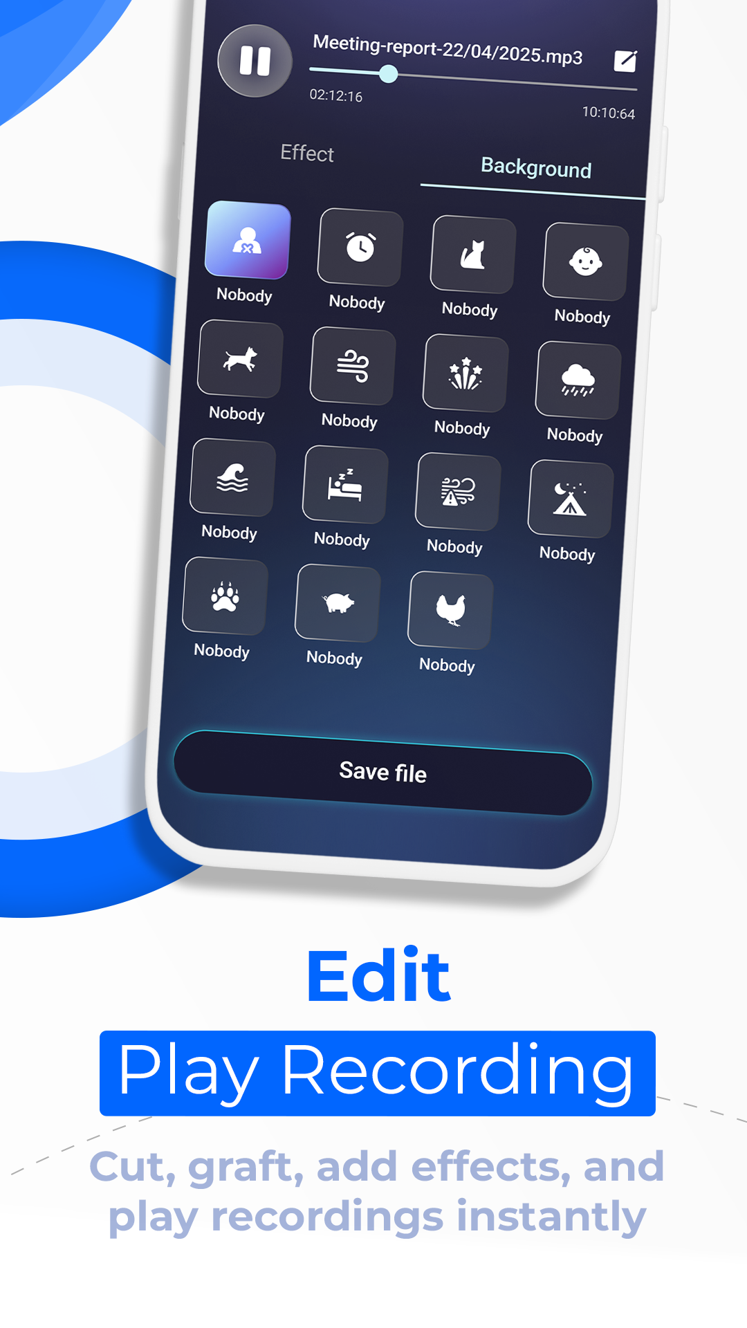 اسکرین شات 2 برنامه Voco: Audio Recorder & Effects