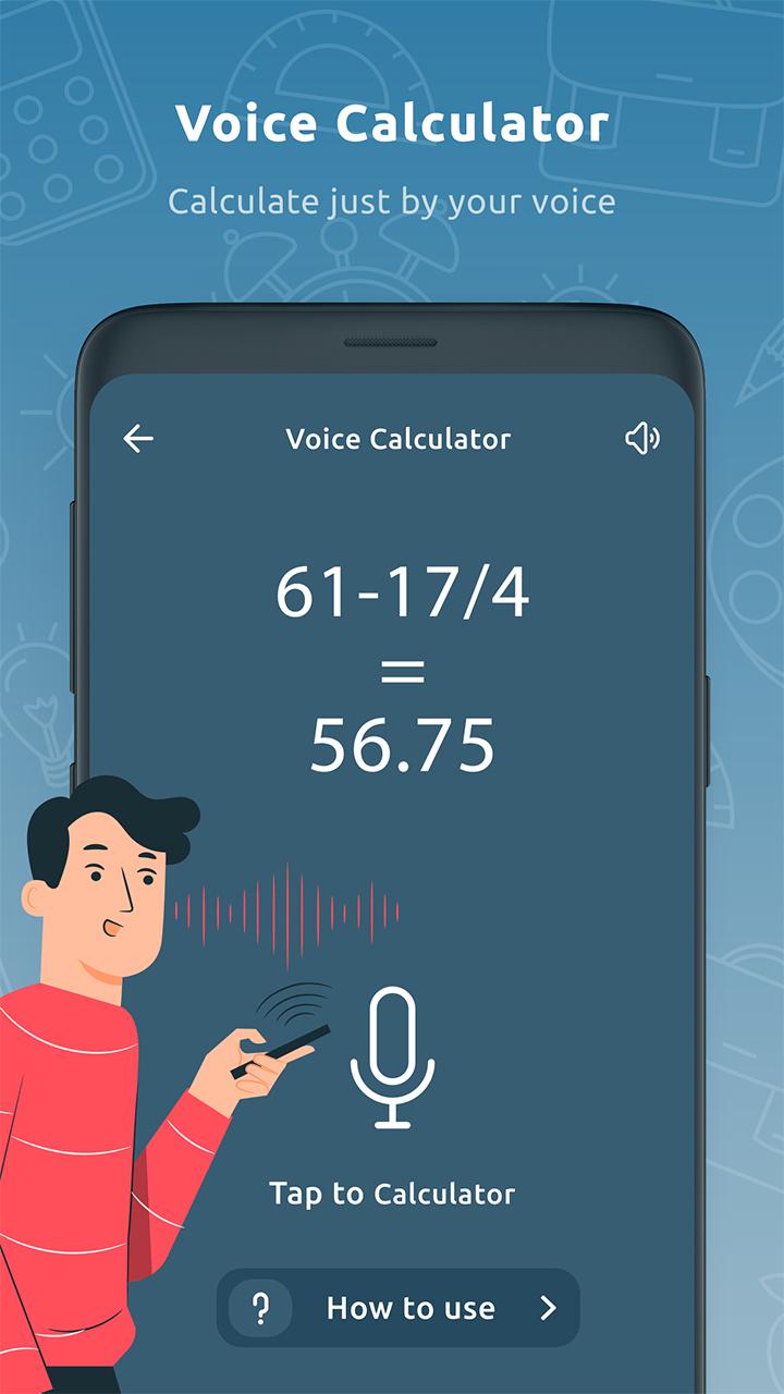 اسکرین شات 1 برنامه Voice Calculator