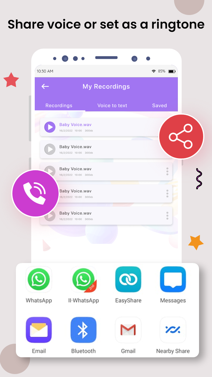 اسکرین شات 7 برنامه Voice Changer - Voice recorder
