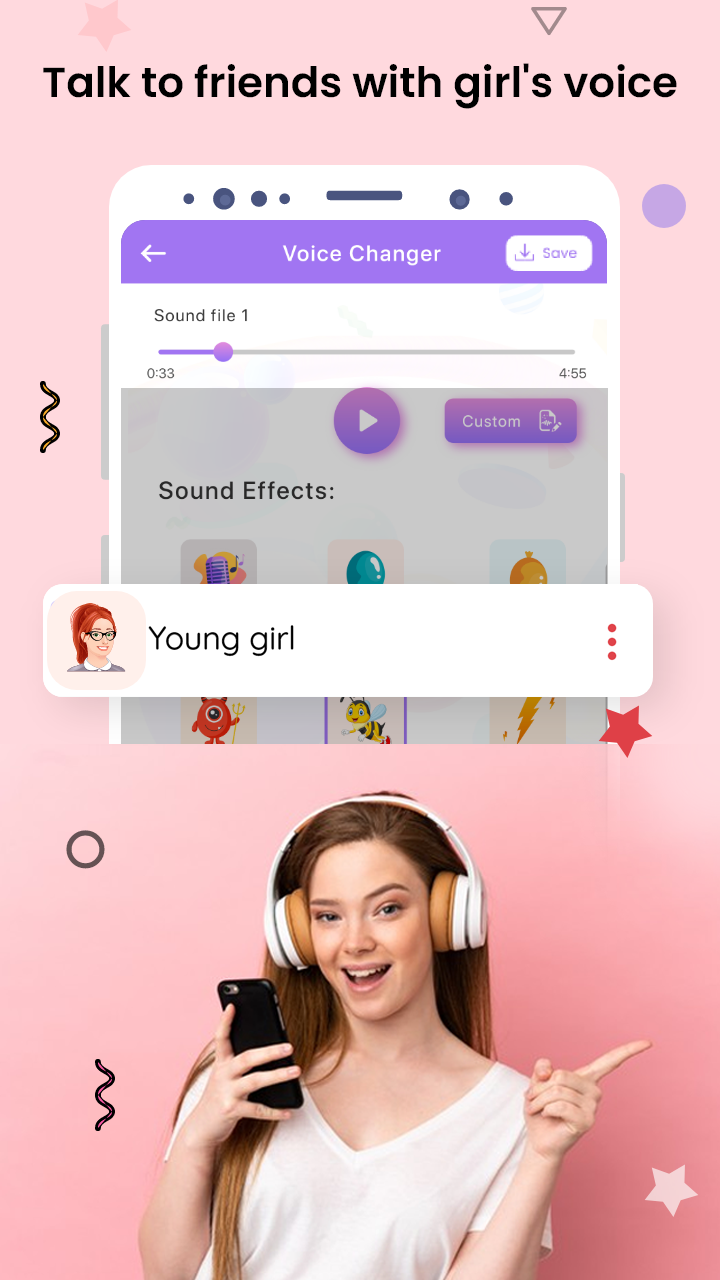 اسکرین شات 3 برنامه Voice Changer - Voice recorder