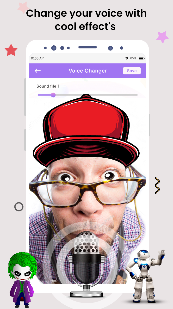 اسکرین شات 1 برنامه Voice Changer - Voice recorder