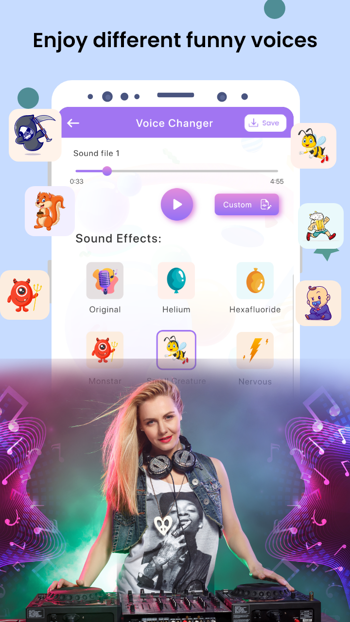 اسکرین شات 4 برنامه Voice Changer - Voice recorder