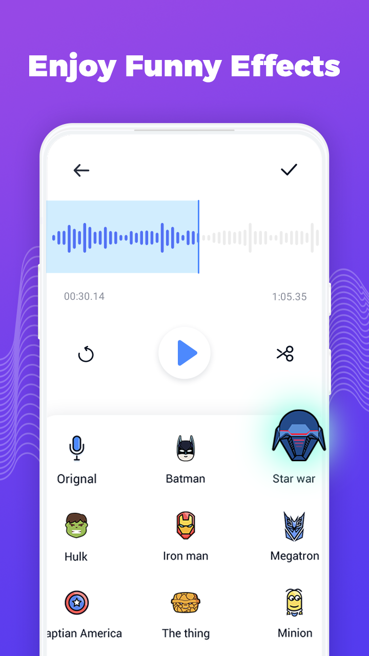 اسکرین شات 2 برنامه Voice Changer - Voice Editor