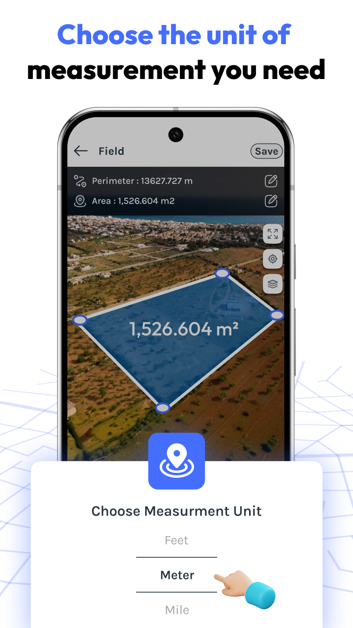 اسکرین شات 5 برنامه FieldCalc - GPS Area Measure