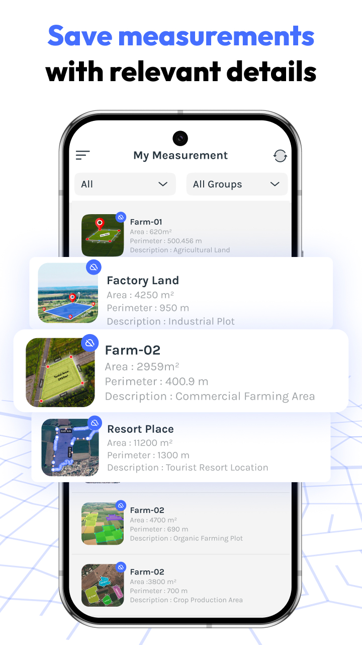اسکرین شات 4 برنامه FieldCalc - GPS Area Measure