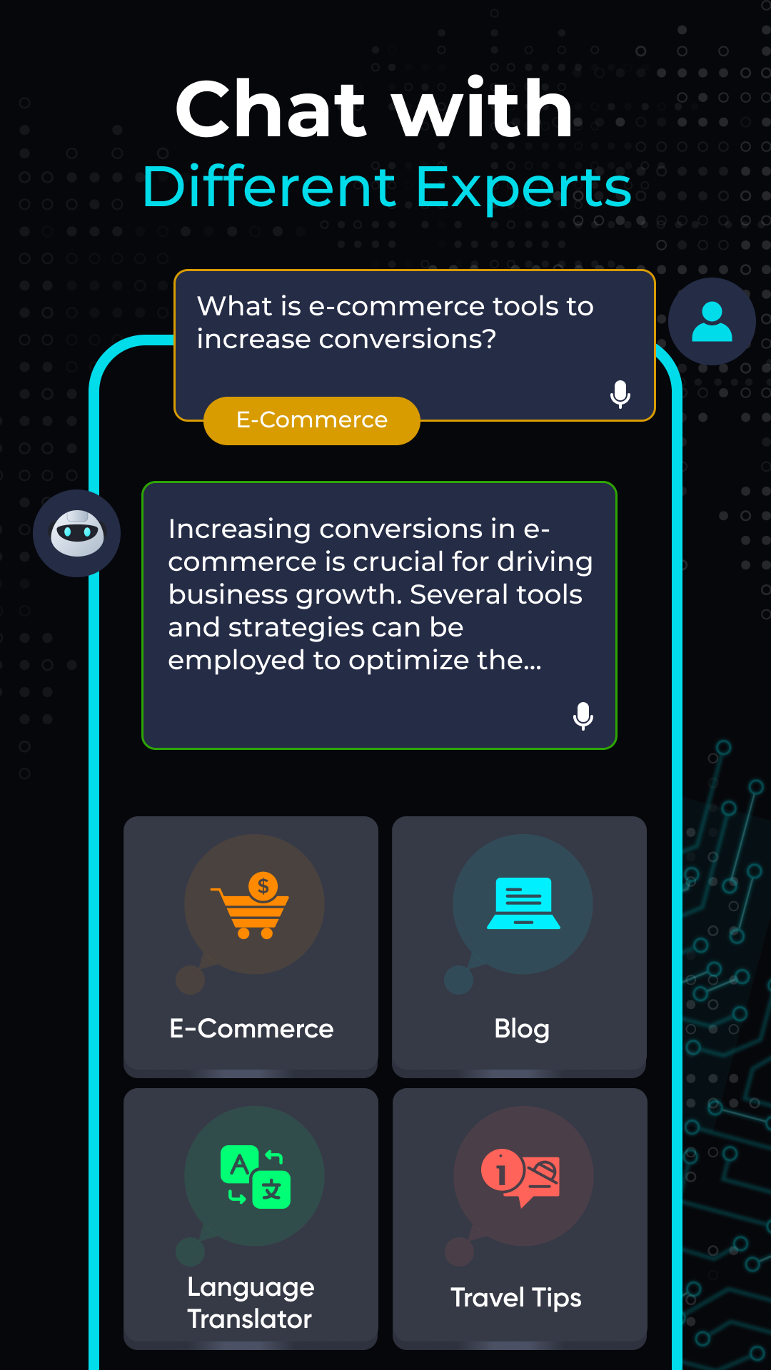 اسکرین شات 2 برنامه Voice Chat with Ai