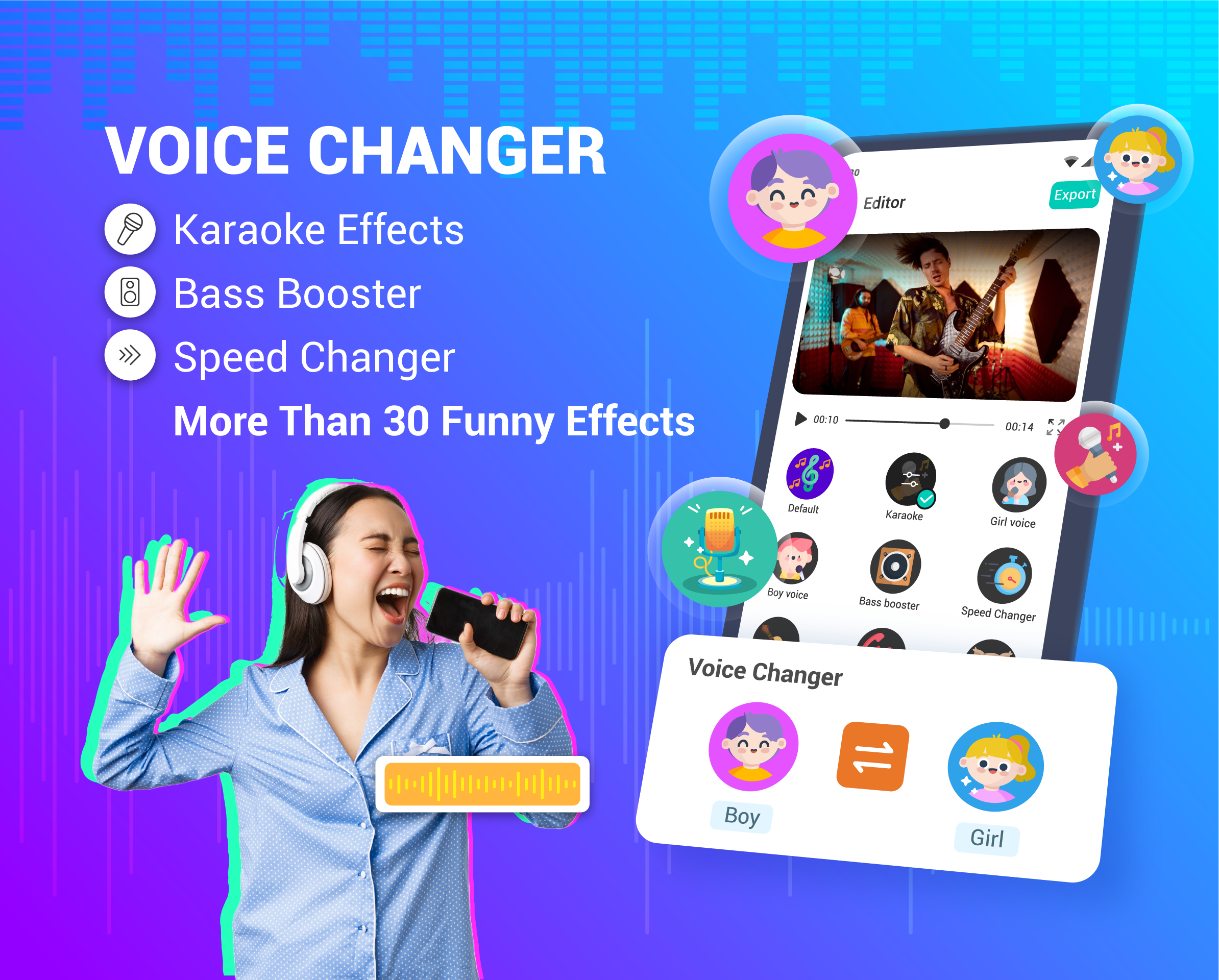 اسکرین شات 1 برنامه Voice Changer - Audio Effects