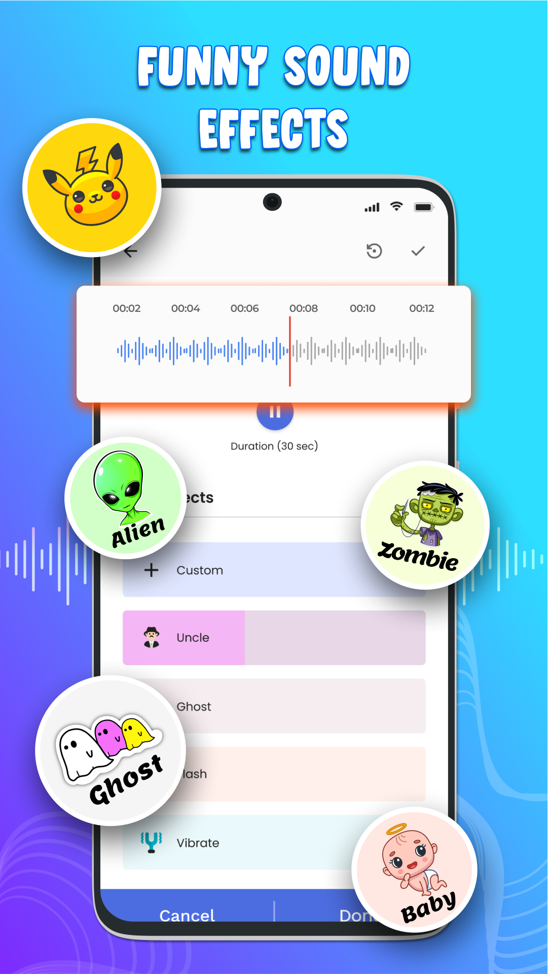 اسکرین شات 3 برنامه Voice Changer & Sound Effects