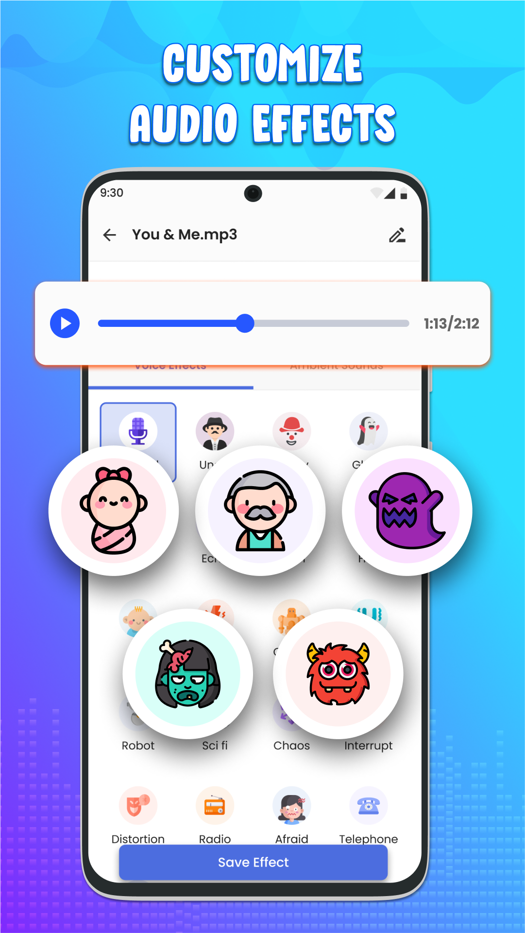 اسکرین شات 6 برنامه Voice Changer & Sound Effects
