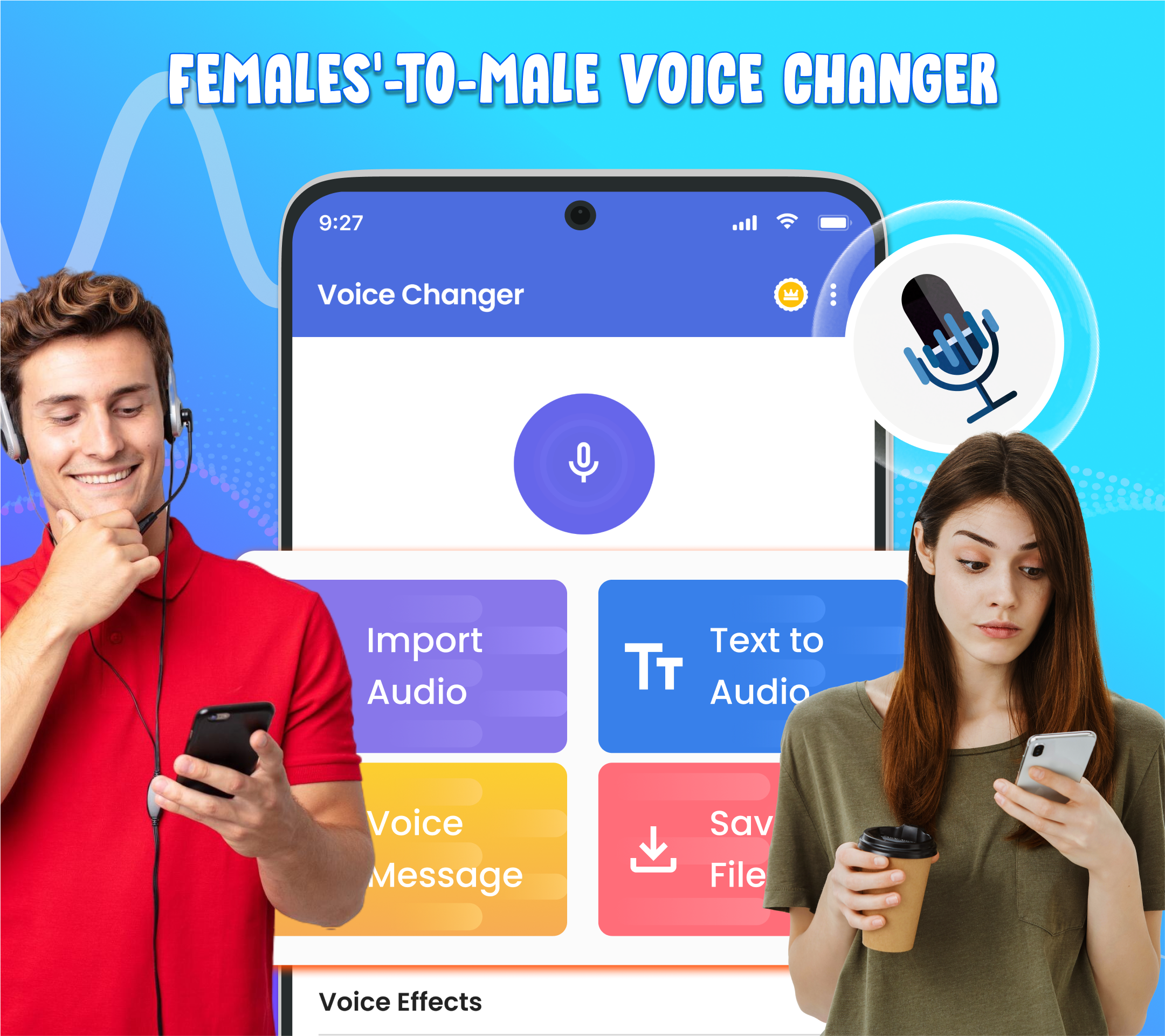 اسکرین شات 1 برنامه Voice Changer & Sound Effects