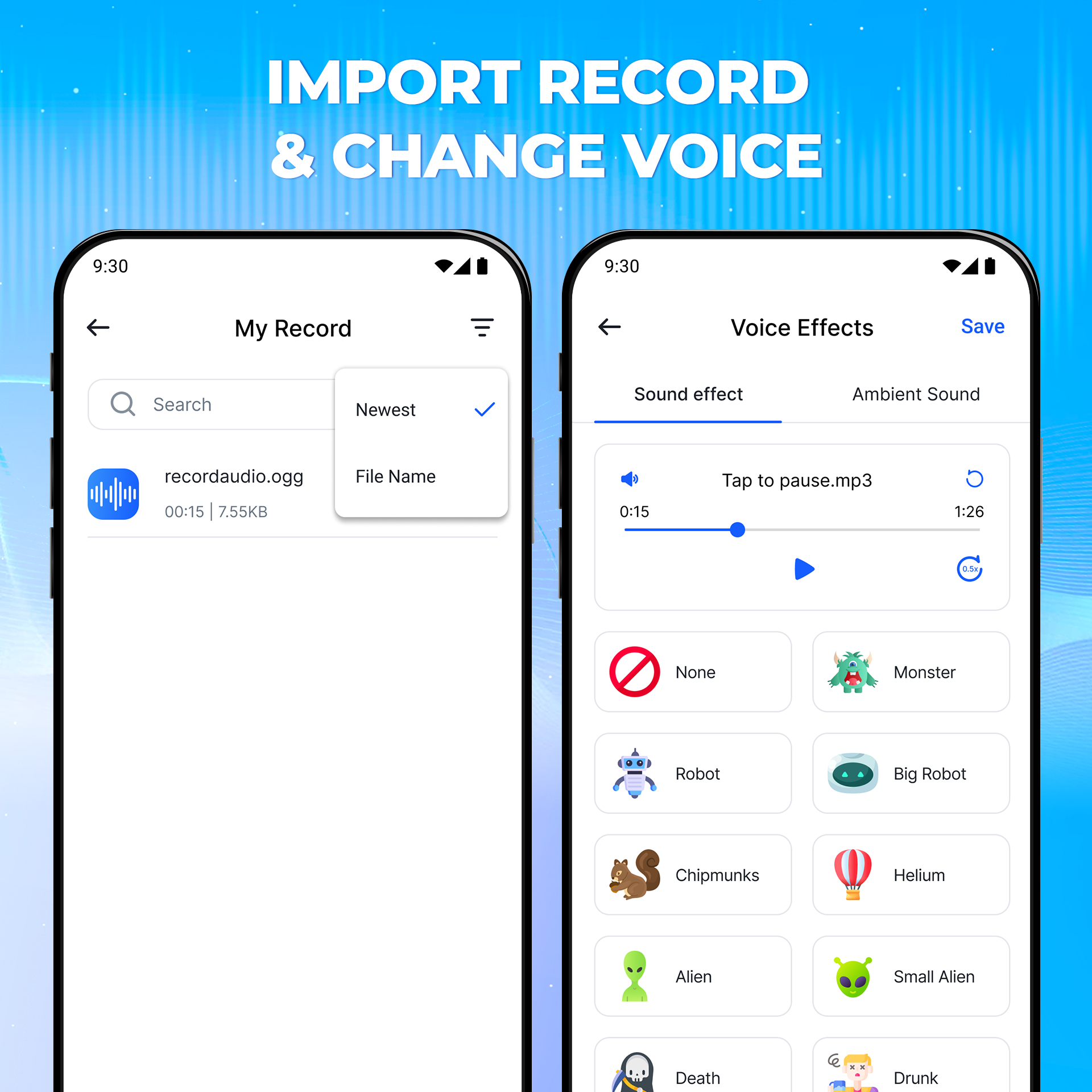 اسکرین شات 5 برنامه Voice Changer Sound Effects