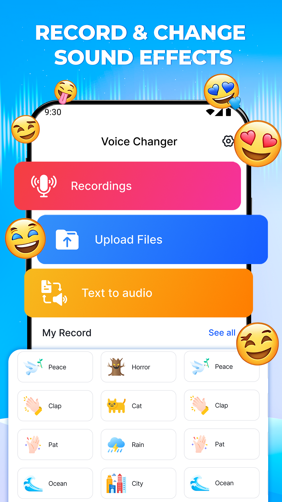 اسکرین شات 1 برنامه Voice Changer Sound Effects