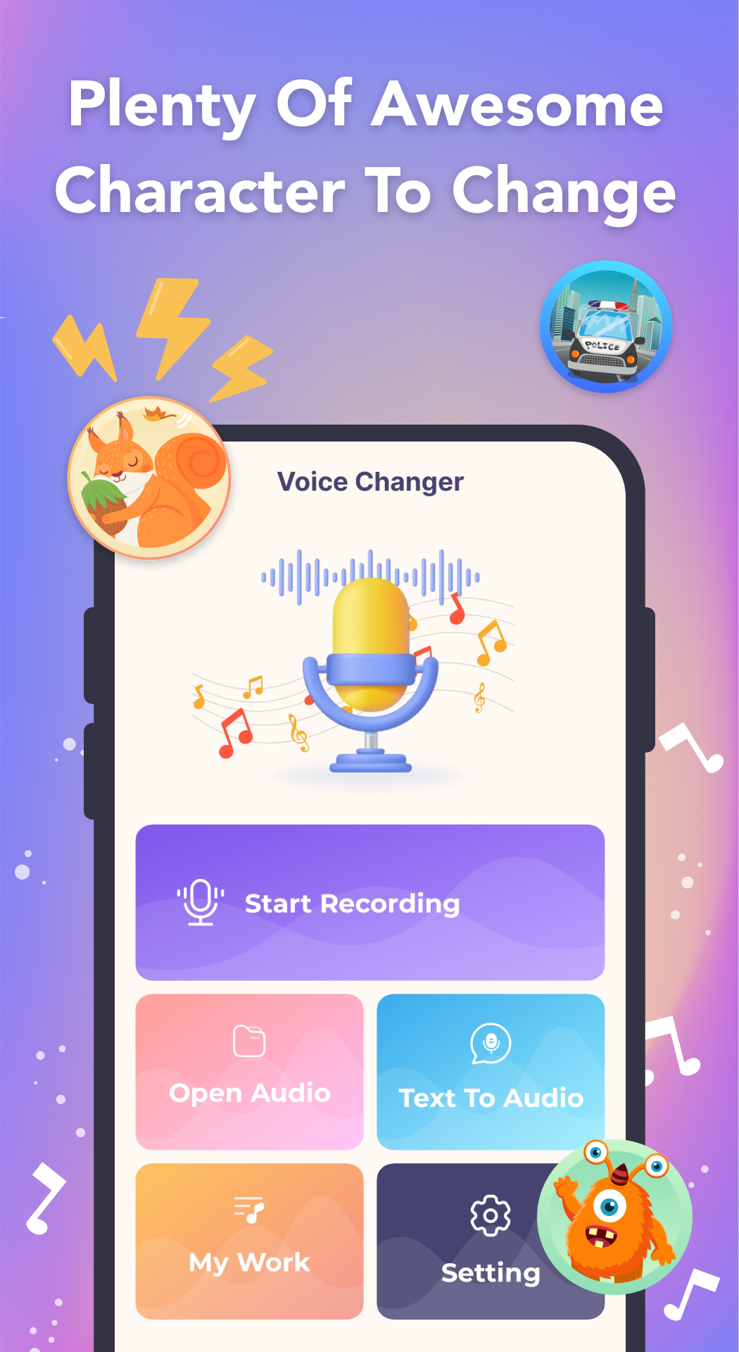 اسکرین شات 1 برنامه Voice Changer: Funny Voice